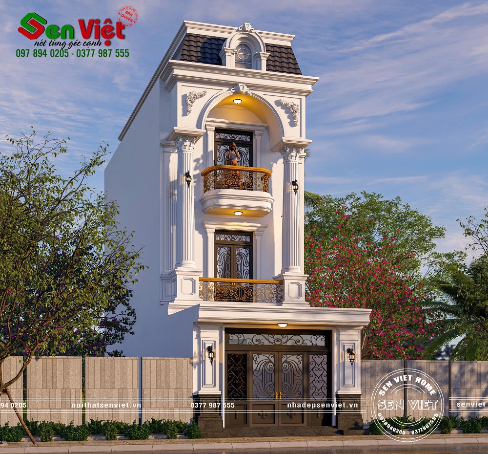 Thiết Kế Nhà Ống 100m2 3 Tầng Tân Cổ Điển