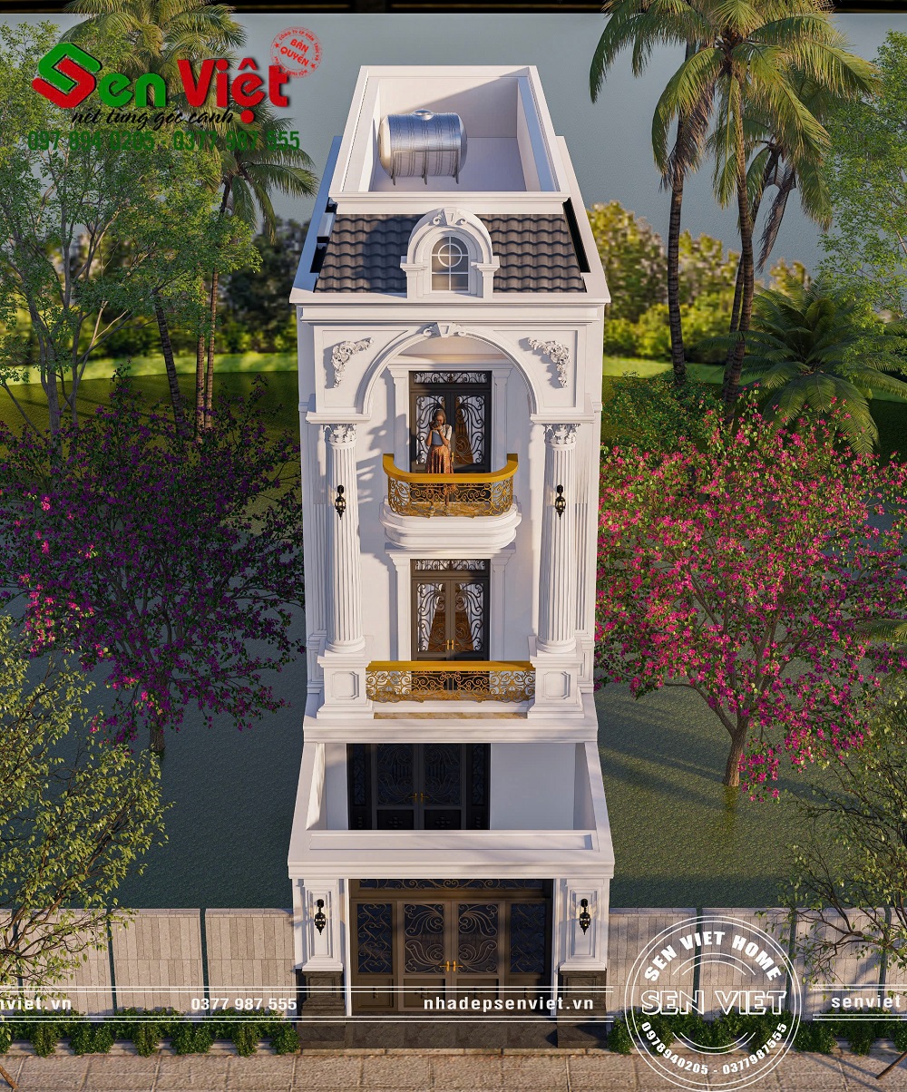 Thiết Kế Nhà Ống 100m2 3 Tầng Tân Cổ Điển