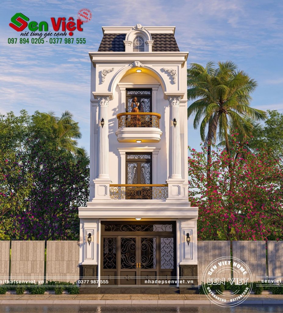 Thiết Kế Nhà Ống 100m2 3 Tầng Tân Cổ Điển