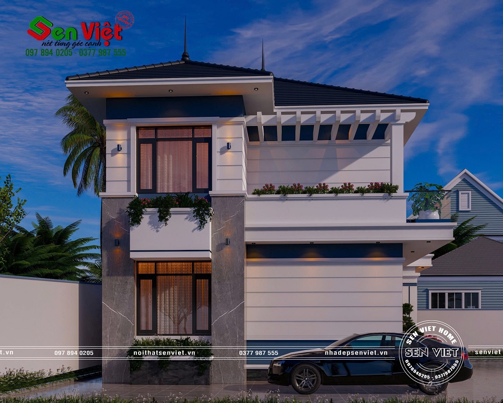 Mẫu Nhà 2 Tầng 2 Mặt Tiền