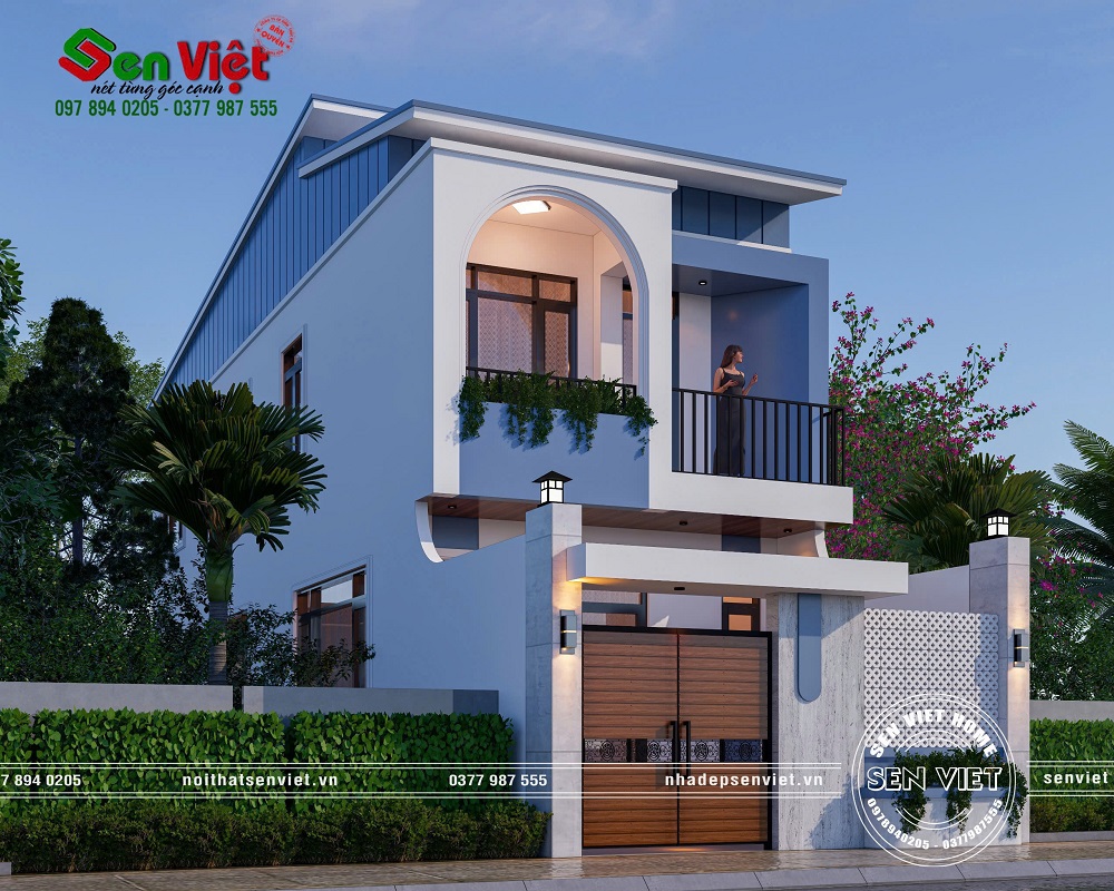Mẫu Nhà 2 Tầng Mái Lệch Đẹp Cho Gia Chủ Có Quỹ Đất Hẹp