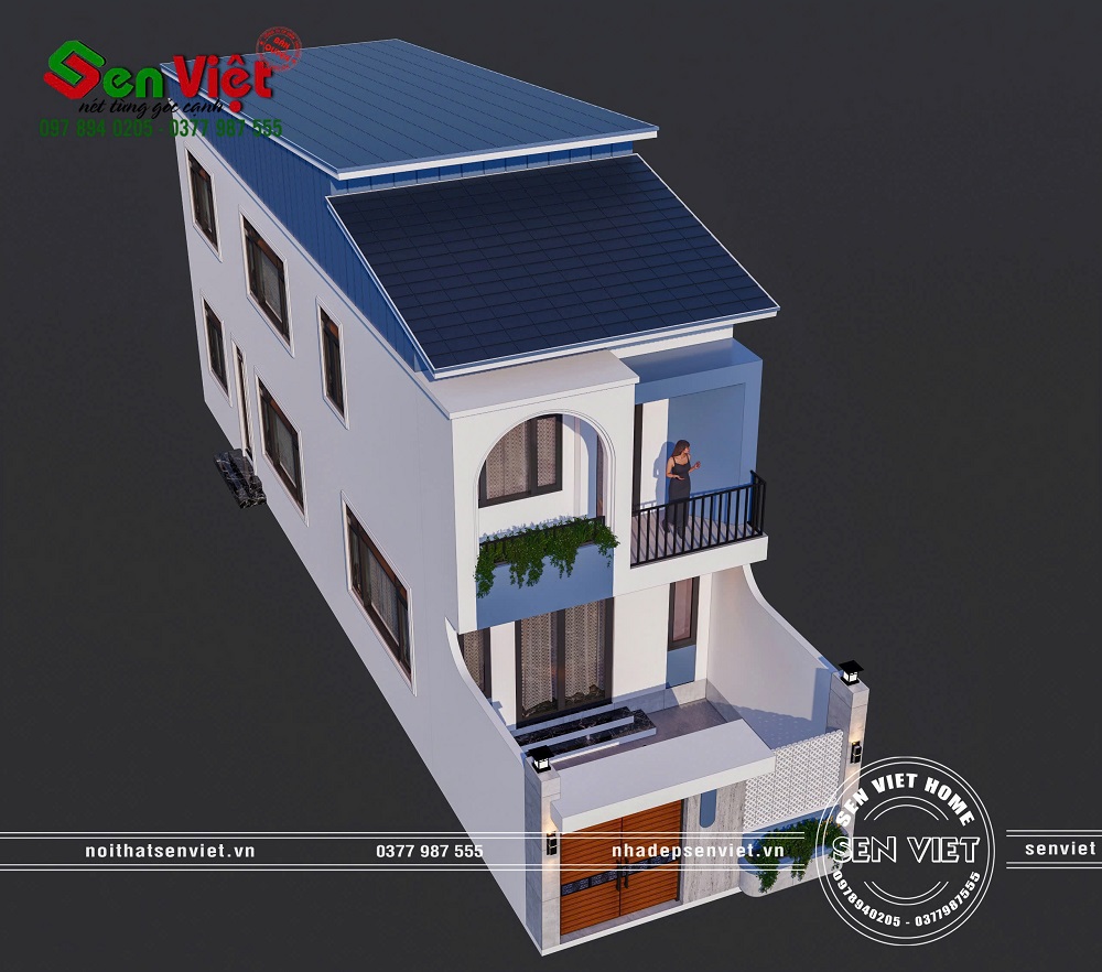 Mẫu Nhà 2 Tầng Mái Lệch Đẹp Cho Gia Chủ Có Quỹ Đất Hẹp