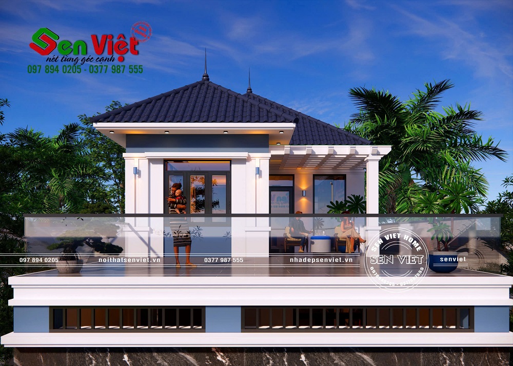 Mẫu nhà 2 tầng mái Nhật sang trọng