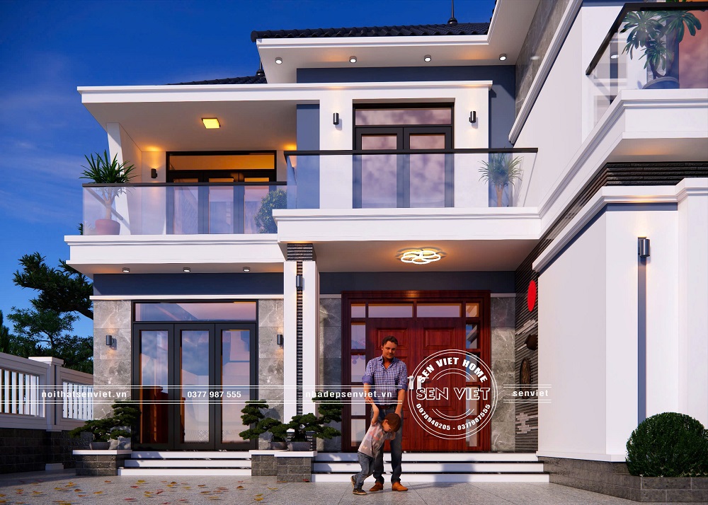 Mẫu nhà 2 tầng mái nhật hiện đại cho gia chủ có quỹ đất rộng