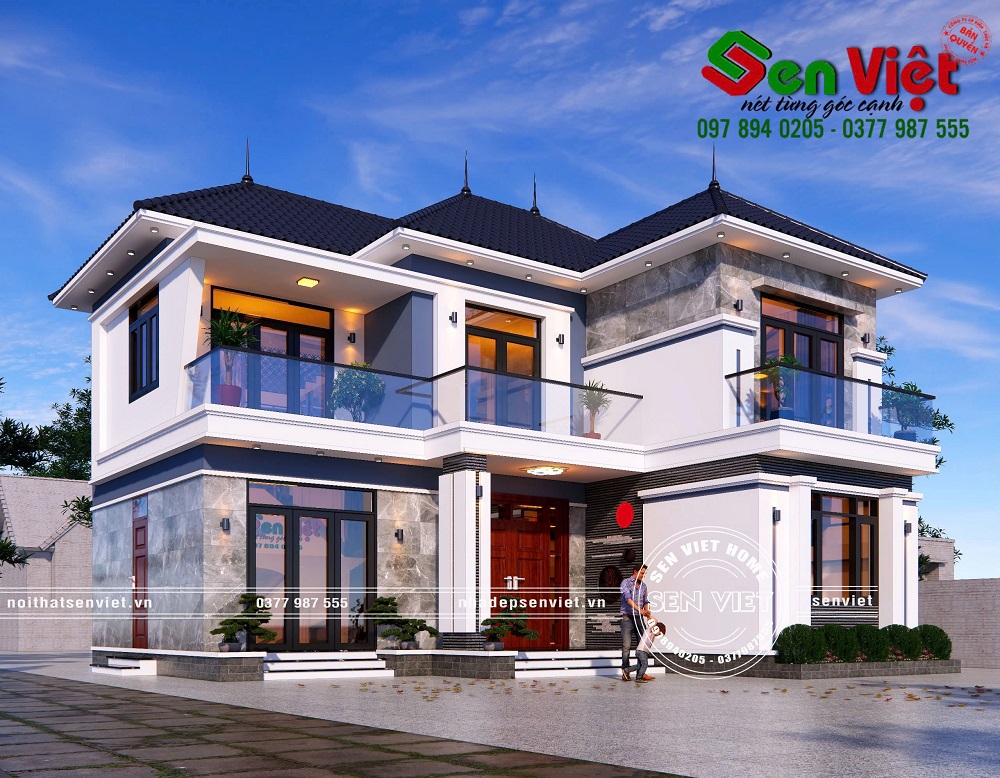 Mẫu nhà 2 tầng mái nhật hiện đại cho gia chủ có quỹ đất rộng