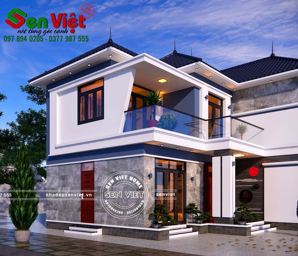 Mẫu nhà 2 tầng mái nhật hiện đại cho gia chủ có quỹ đất rộng