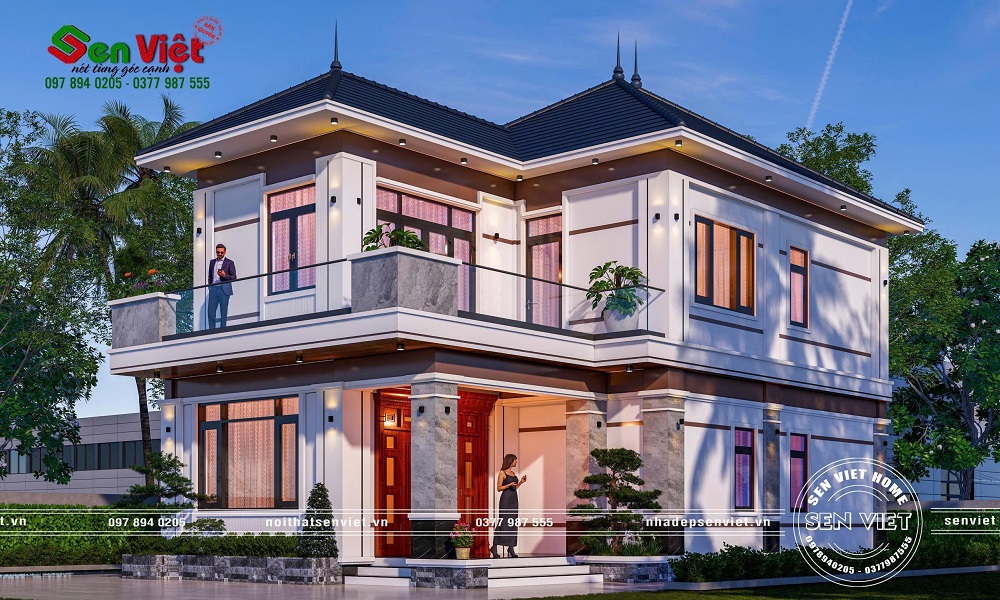 Mẫu nhà 2 tầng mái Nhật đẹp không gian sống lý tưởng giữa lòng quê yên bình