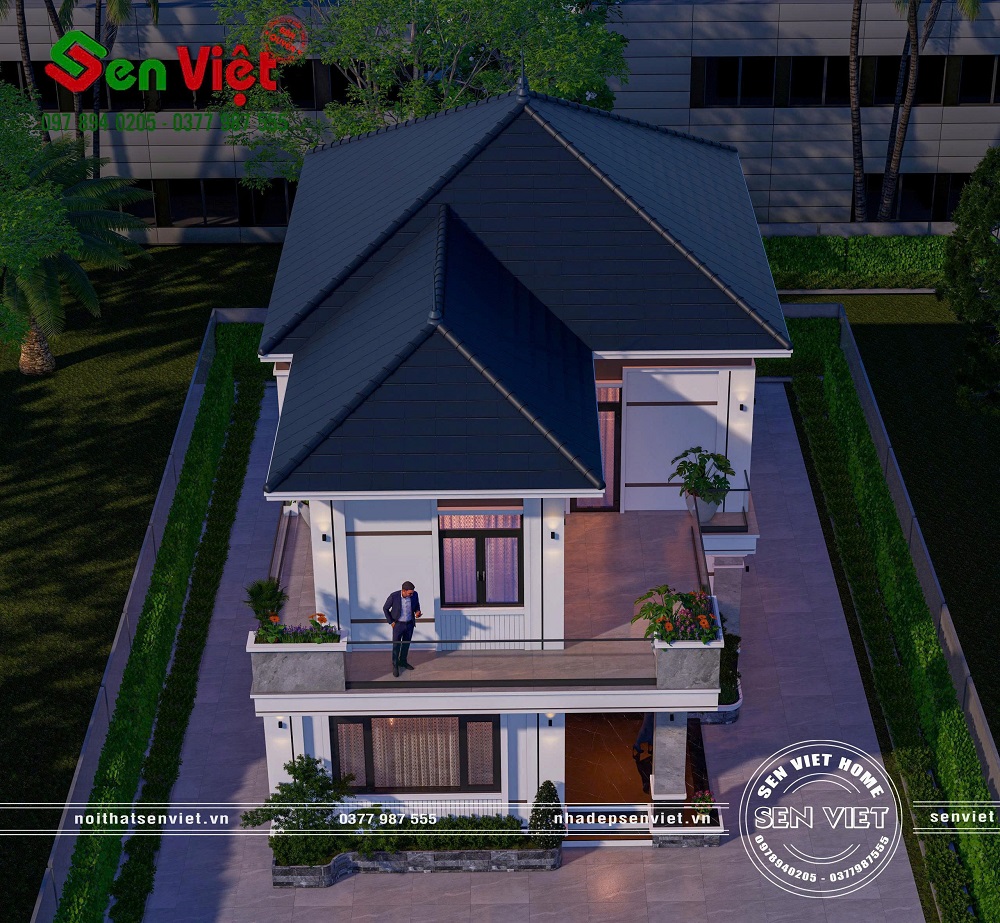 Mẫu nhà 2 tầng mái Nhật đẹp không gian sống lý tưởng giữa lòng quê yên bình