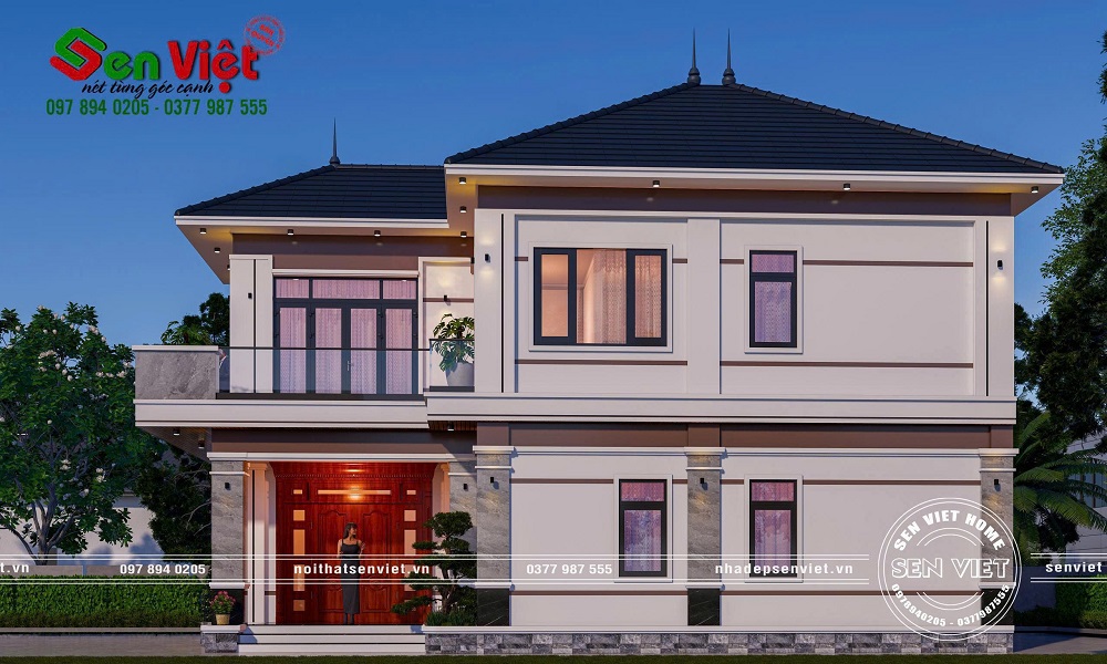 Mẫu nhà 2 tầng mái Nhật đẹp không gian sống lý tưởng giữa lòng quê yên bình