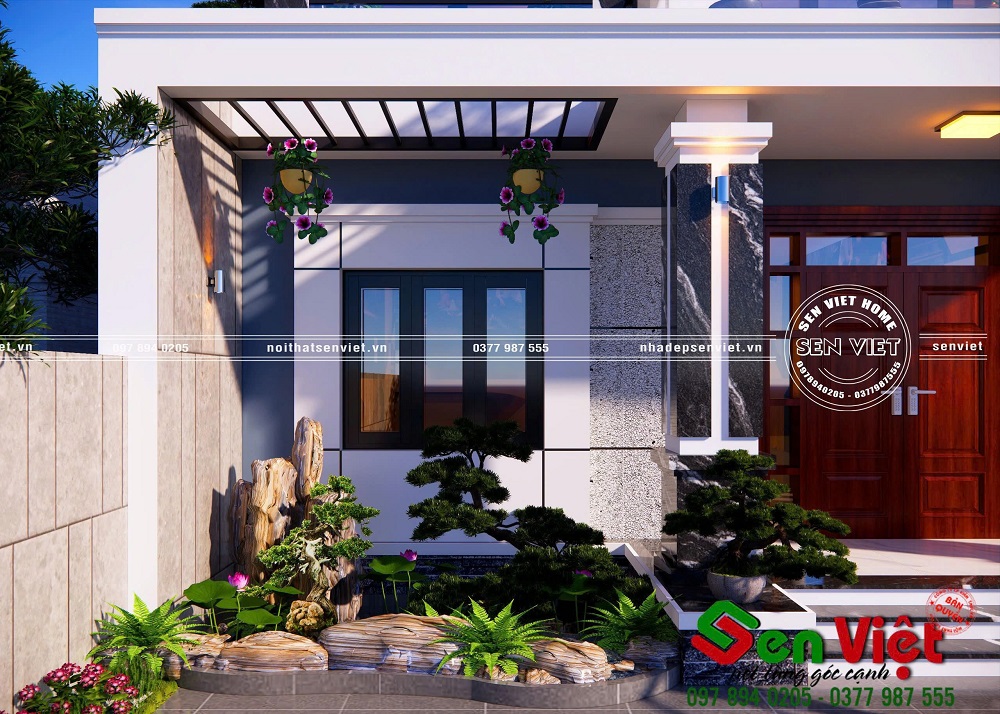 Mẫu nhà 2 tầng mái Nhật hiện đại