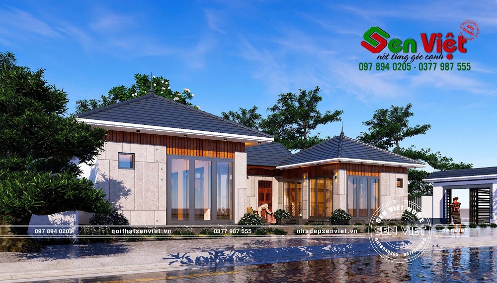 Mẫu nhà cấp 4 chữ U hiện đại