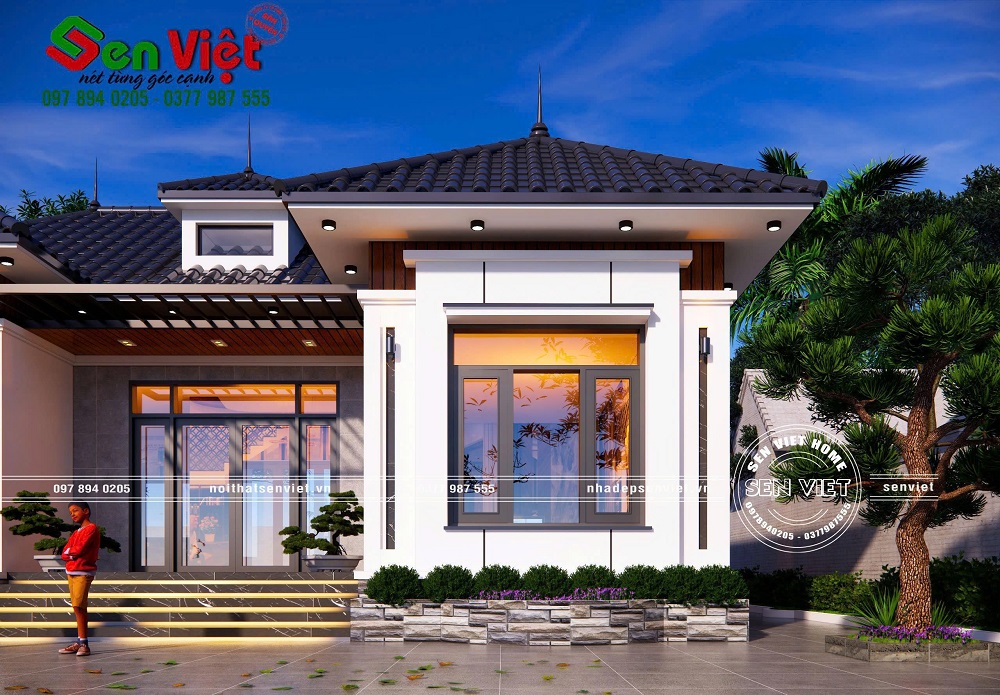 Mẫu nhà cấp 4 chữ U hiện đại, đẹp tinh tế và tối ưu công năng sử dụng