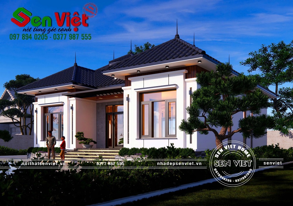 Mẫu nhà cấp 4 chữ U hiện đại, đẹp tinh tế và tối ưu công năng sử dụng