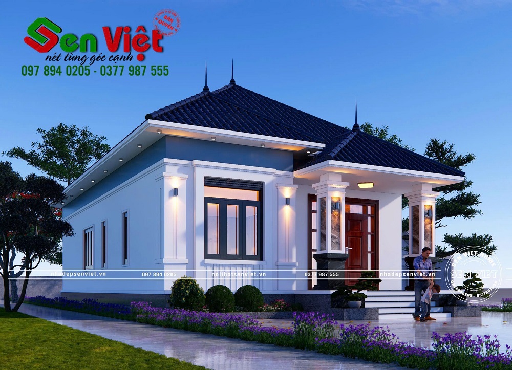 Mẫu nhà cấp 4 mái Nhật hiện đại đẹp 