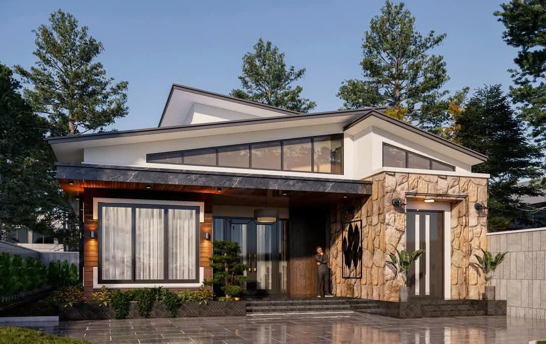 Mẫu Nhà Cấp 4 Mái Lệch Độc Đáo