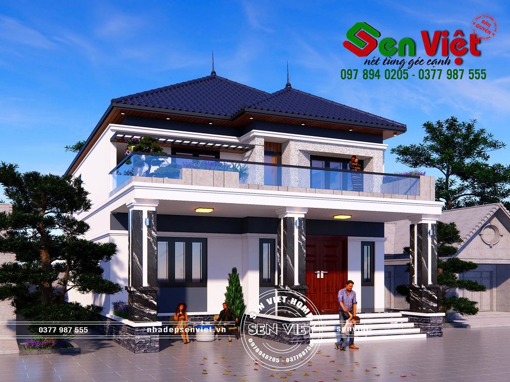 Mẫu Thiết Kế Ngoại Thất Nhà 2 Tầng Mái Nhật Hiện Đại Ở Quỳnh Lưu