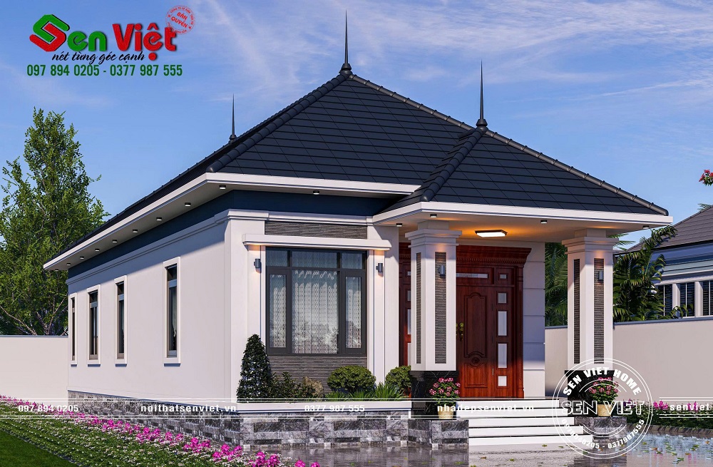 Mẫu nhà 1 tầng mái Nhật tối giản nhưng đẳng cấp