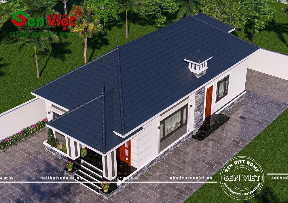 Mẫu nhà 1 tầng mái Nhật tối giản nhưng đẳng cấp