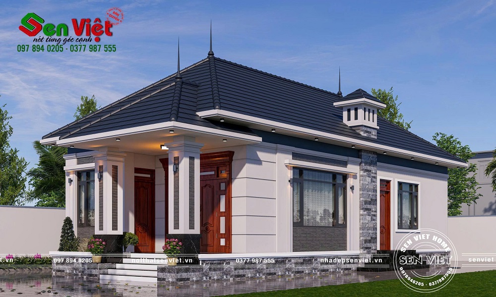 Mẫu nhà 1 tầng mái Nhật tối giản nhưng đẳng cấp