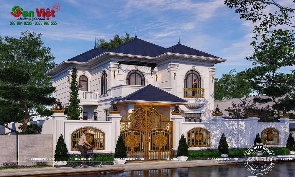 Mẫu nhà 2 tầng tân cổ điển mái Nhật