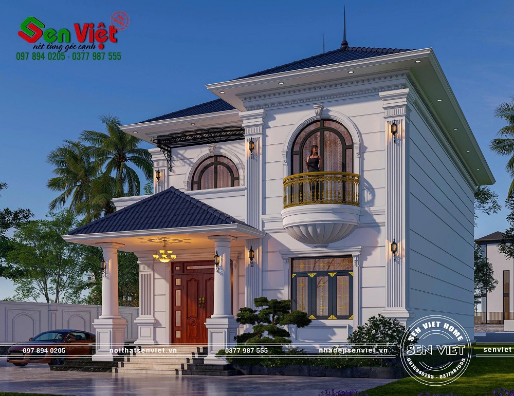 Mẫu nhà 2 tầng tân cổ điển mái Nhật