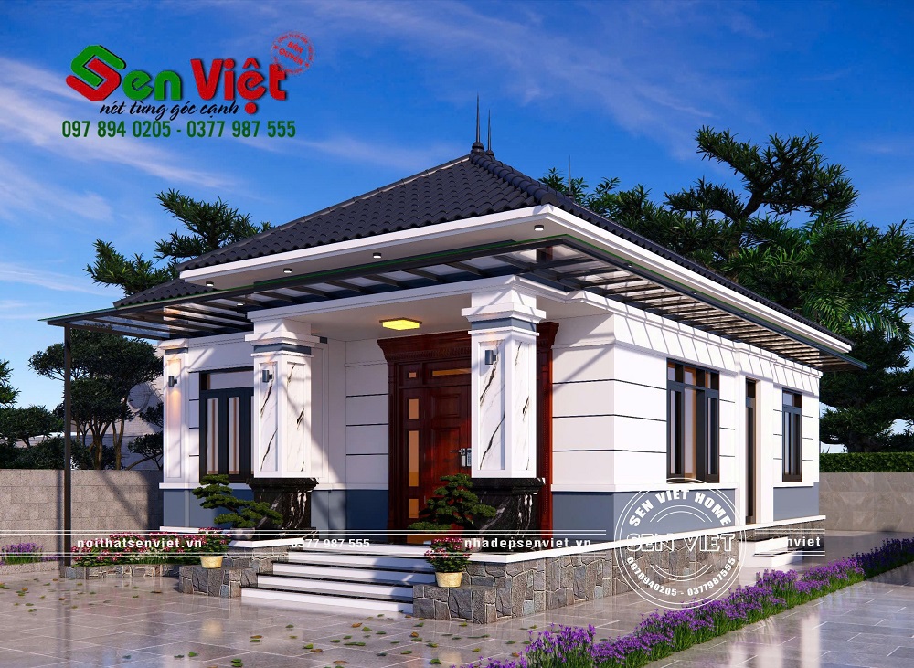 Mẫu nhà cấp 4 mái Nhật hiện đại