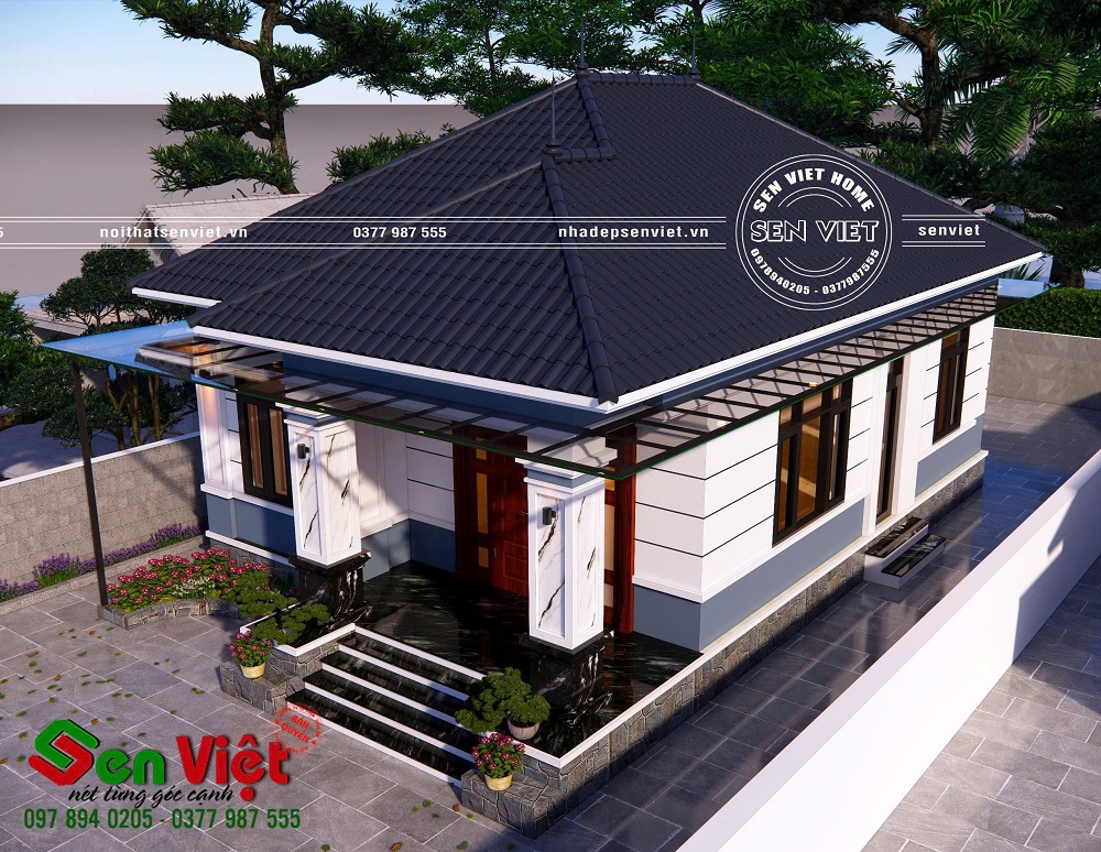 Mẫu nhà cấp 4 mái Nhật hiện đại