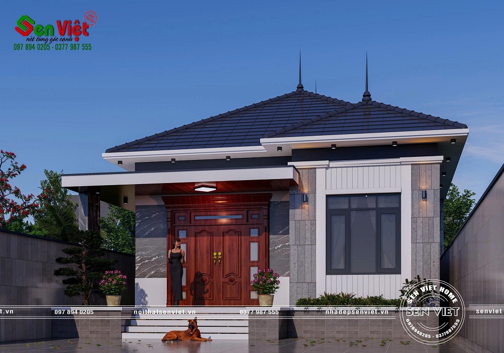 Mẫu nhà cấp 4 mái Nhật hiện đại