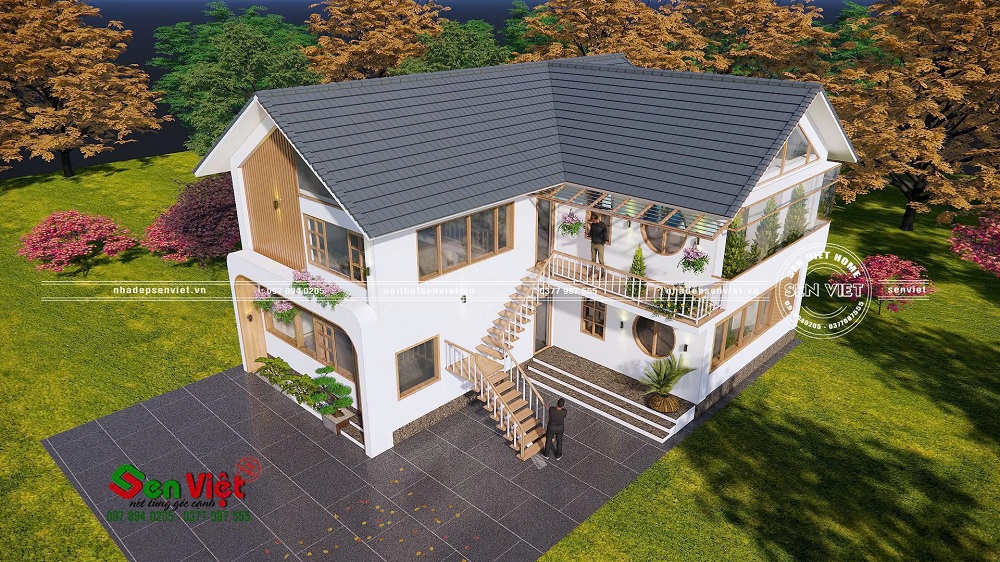 Mẫu nhà thép 2 tầng kiểu Hàn Quốc