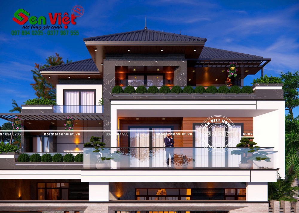 Mẫu thiết kế nhà 3 tầng mái Nhật đẳng cấp từ mọi góc nhìn