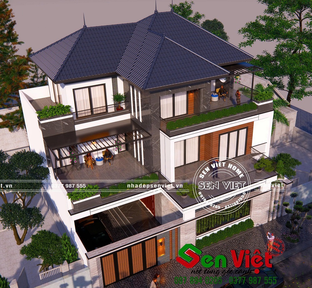 Mẫu thiết kế nhà 3 tầng mái Nhật đẳng cấp từ mọi góc nhìn