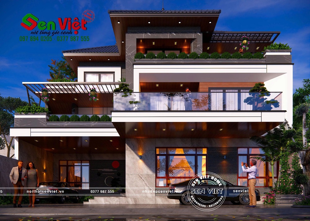 Mẫu thiết kế nhà 3 tầng mái Nhật đẳng cấp từ mọi góc nhìn