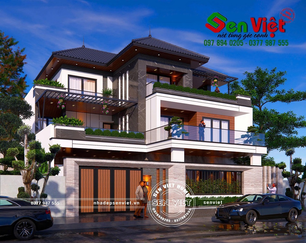 Mẫu thiết kế nhà 3 tầng mái Nhật đẳng cấp từ mọi góc nhìn