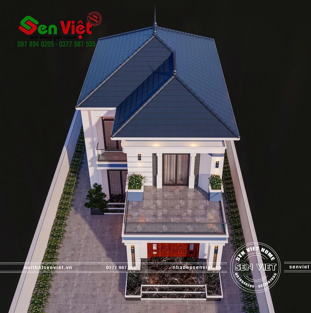 Thiết kế ngoại thất nhà 2 tầng mái Nhật hiện đại