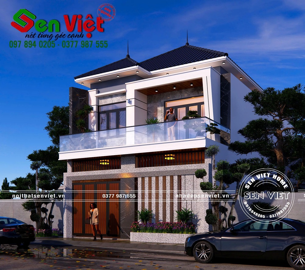 Ấn tượng kiến trúc ngoại thất nhà 2 tầng mái Nhật (4)