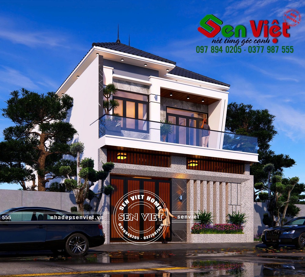 Ấn tượng kiến trúc ngoại thất nhà 2 tầng mái Nhật (4)