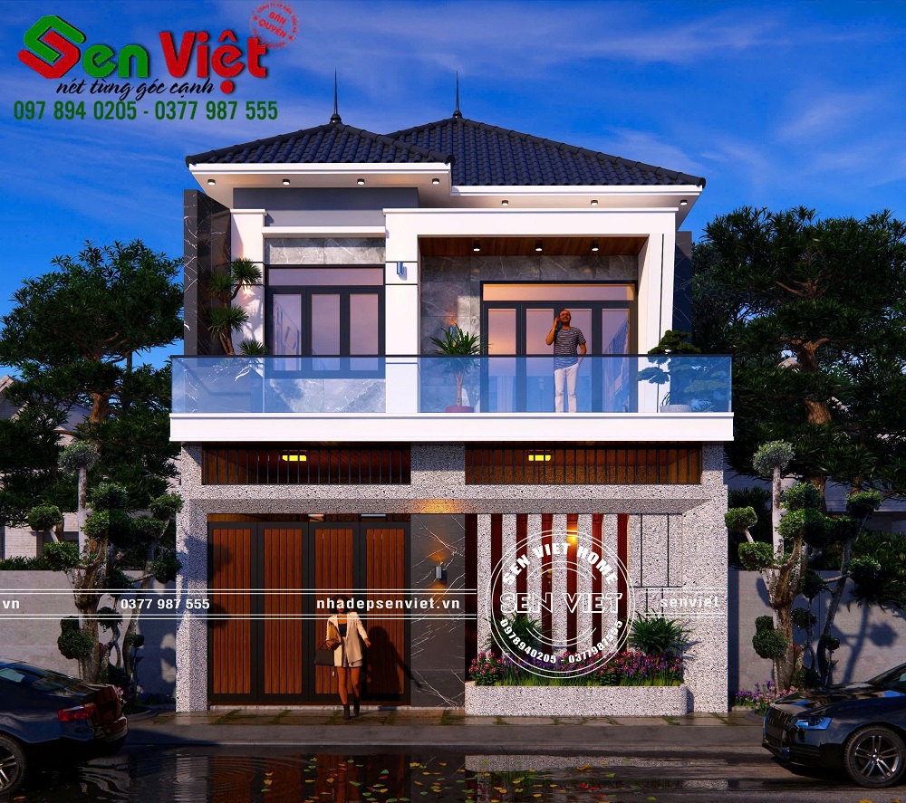 Ấn tượng kiến trúc ngoại thất nhà 2 tầng mái Nhật (4)