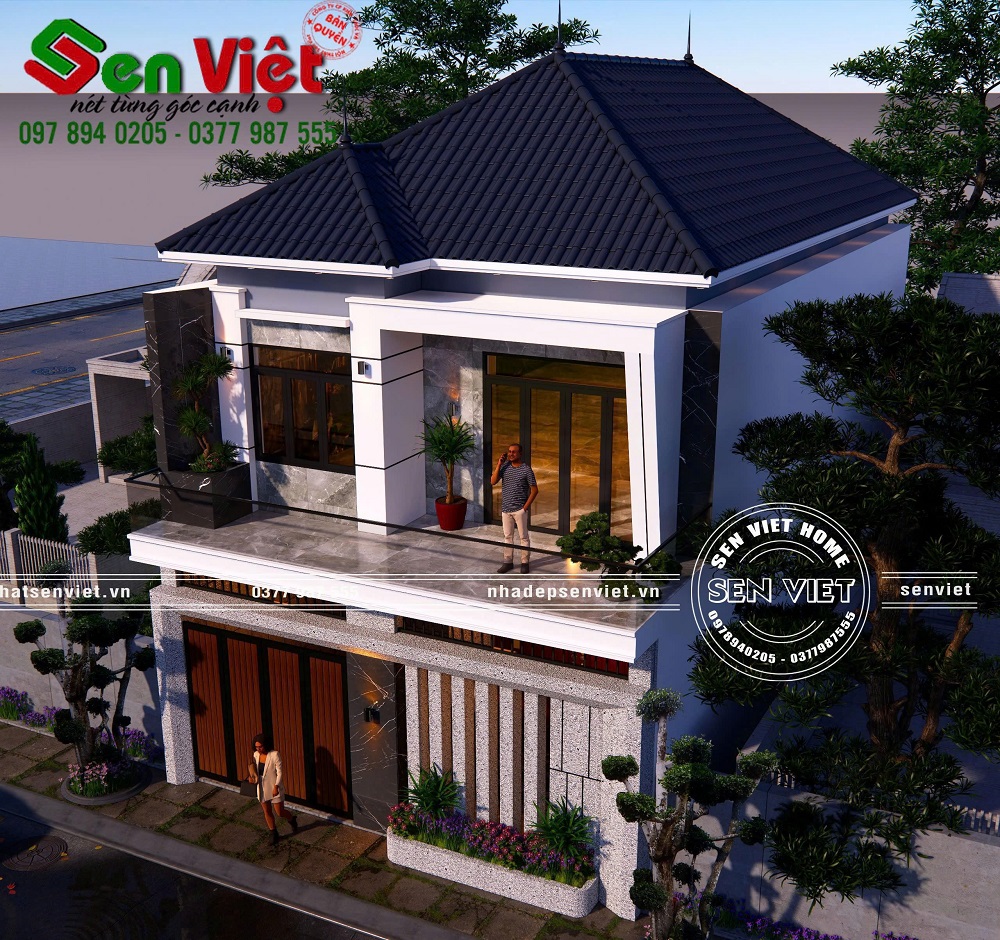 Ấn tượng kiến trúc ngoại thất nhà 2 tầng mái Nhật (4)