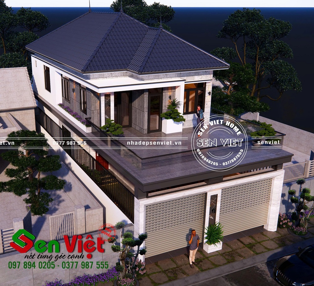 Mẫu nhà 2 tầng sang trọng, đẳng cấp nét chấm phá giữa phố thị 