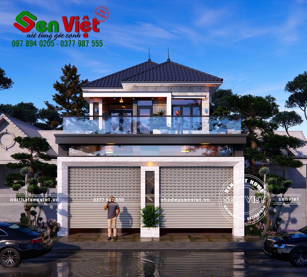 Mẫu nhà 2 tầng sang trọng, đẳng cấp nét chấm phá giữa phố thị