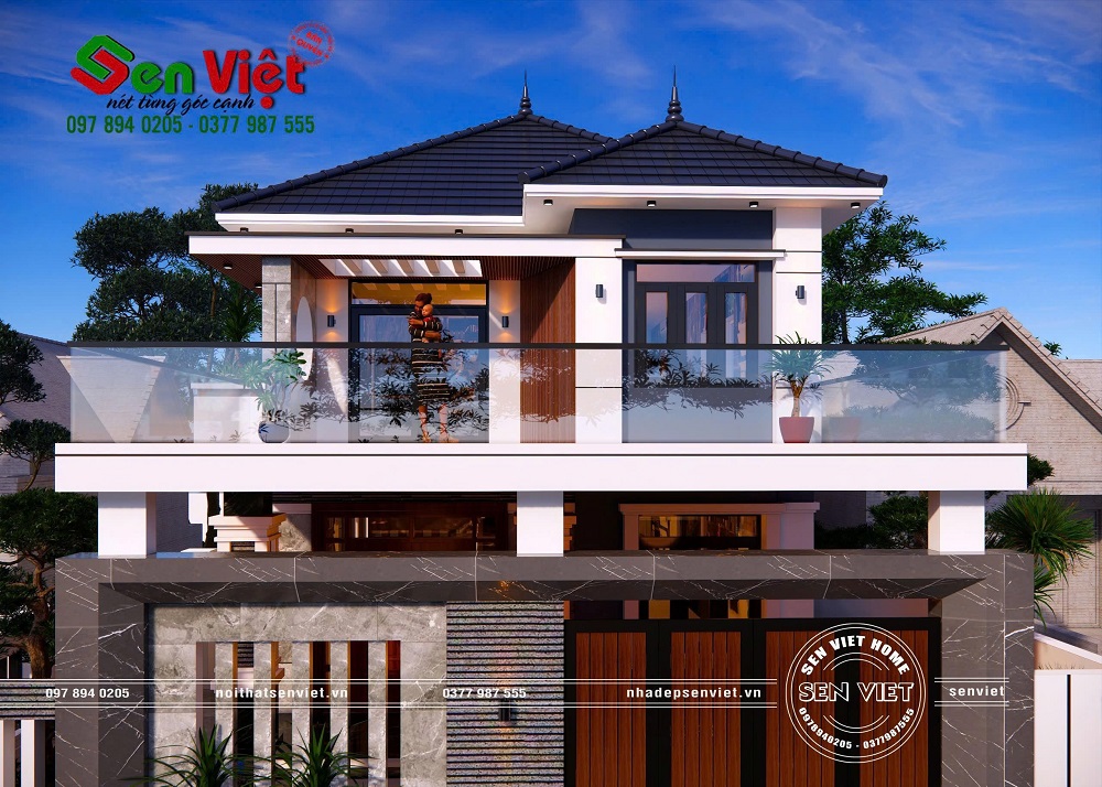 Mẫu thiết kế kiến trúc 2 tầng 8x14m