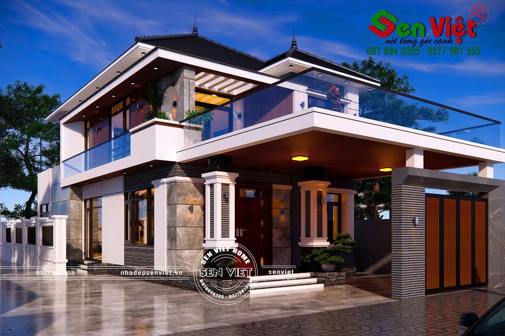 Mẫu thiết kế kiến trúc 2 tầng 8x14m