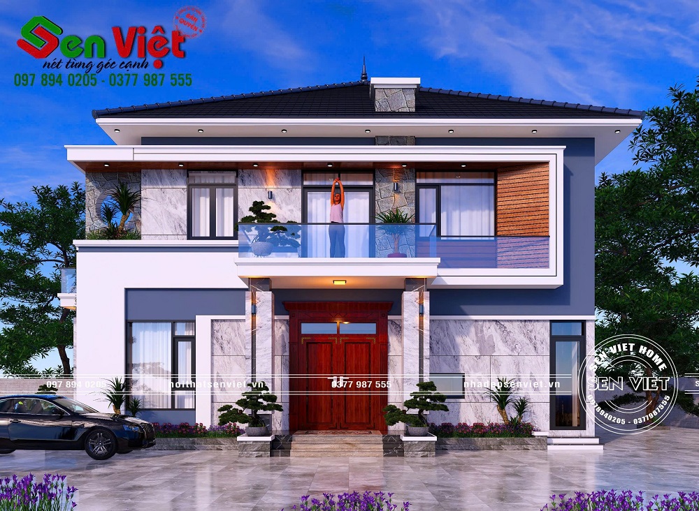 Ngôi nhà 2 tầng mái Nhật 11x12m ở Cẩm Xuyên