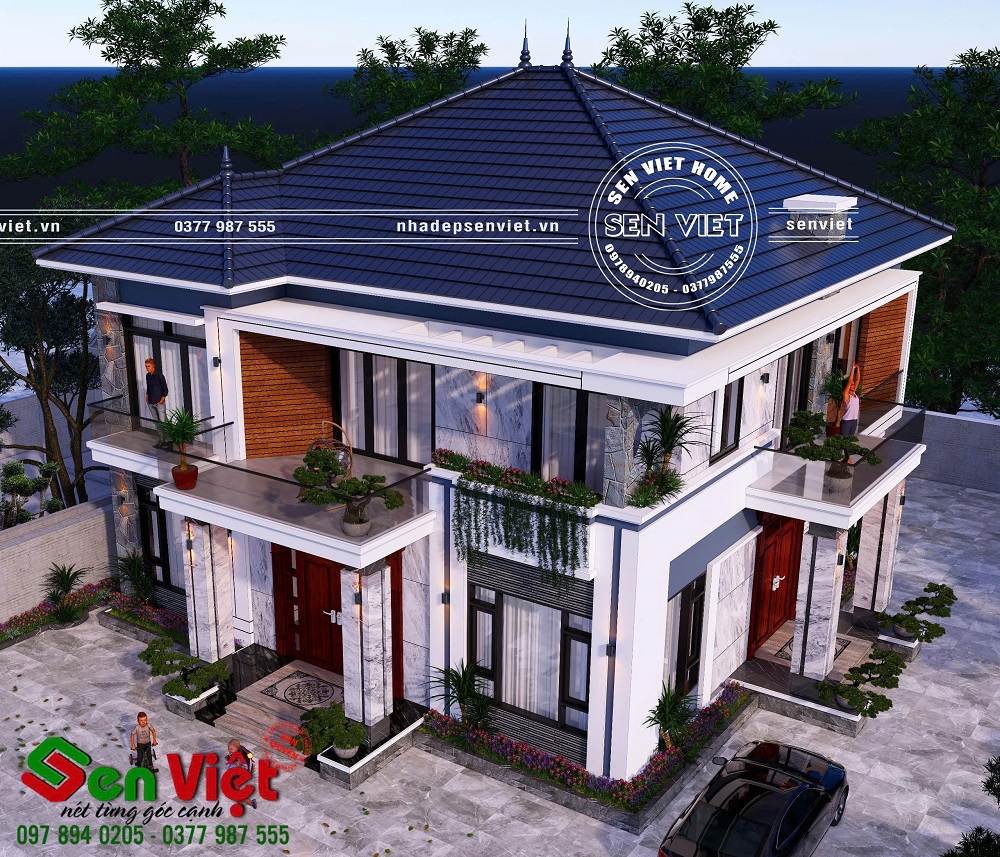 Ngôi nhà 2 tầng mái Nhật 11x12m ở Cẩm Xuyên