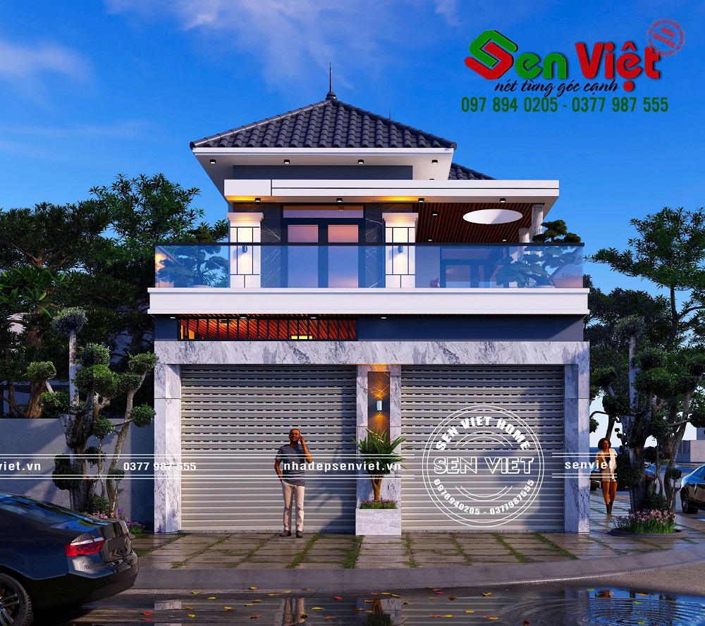 Nhà 2 tầng mái Nhật hiện đại tại Nghi Xuân