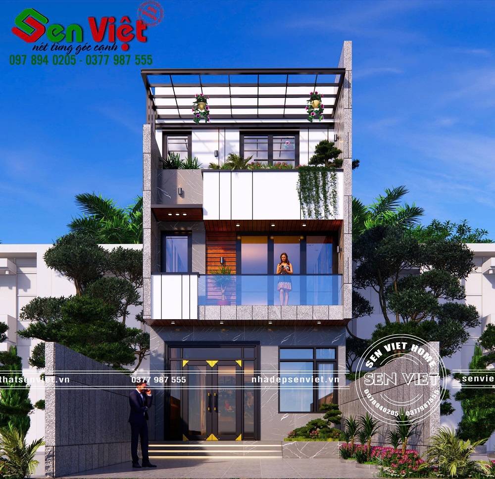 Mẫu nhà phố 6x15m với vẻ đẹp hiện đại ấn tượng