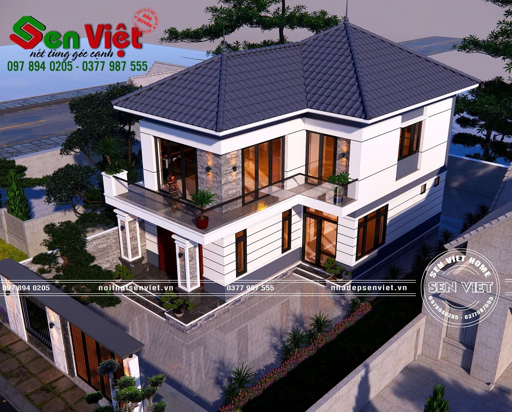 Nhà 3 tầng hiện đại mái Nhật ở Quỳnh Lưu (Anh Linh)