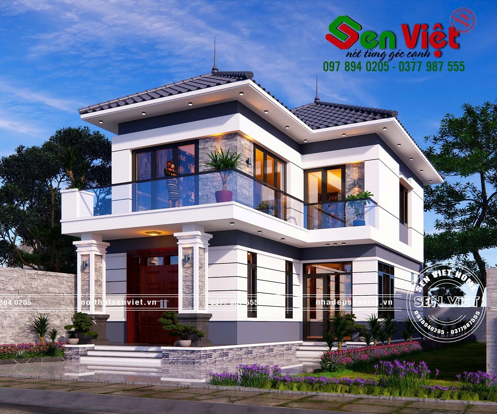 Nhà 3 tầng hiện đại mái Nhật ở Quỳnh Lưu (Anh Linh)