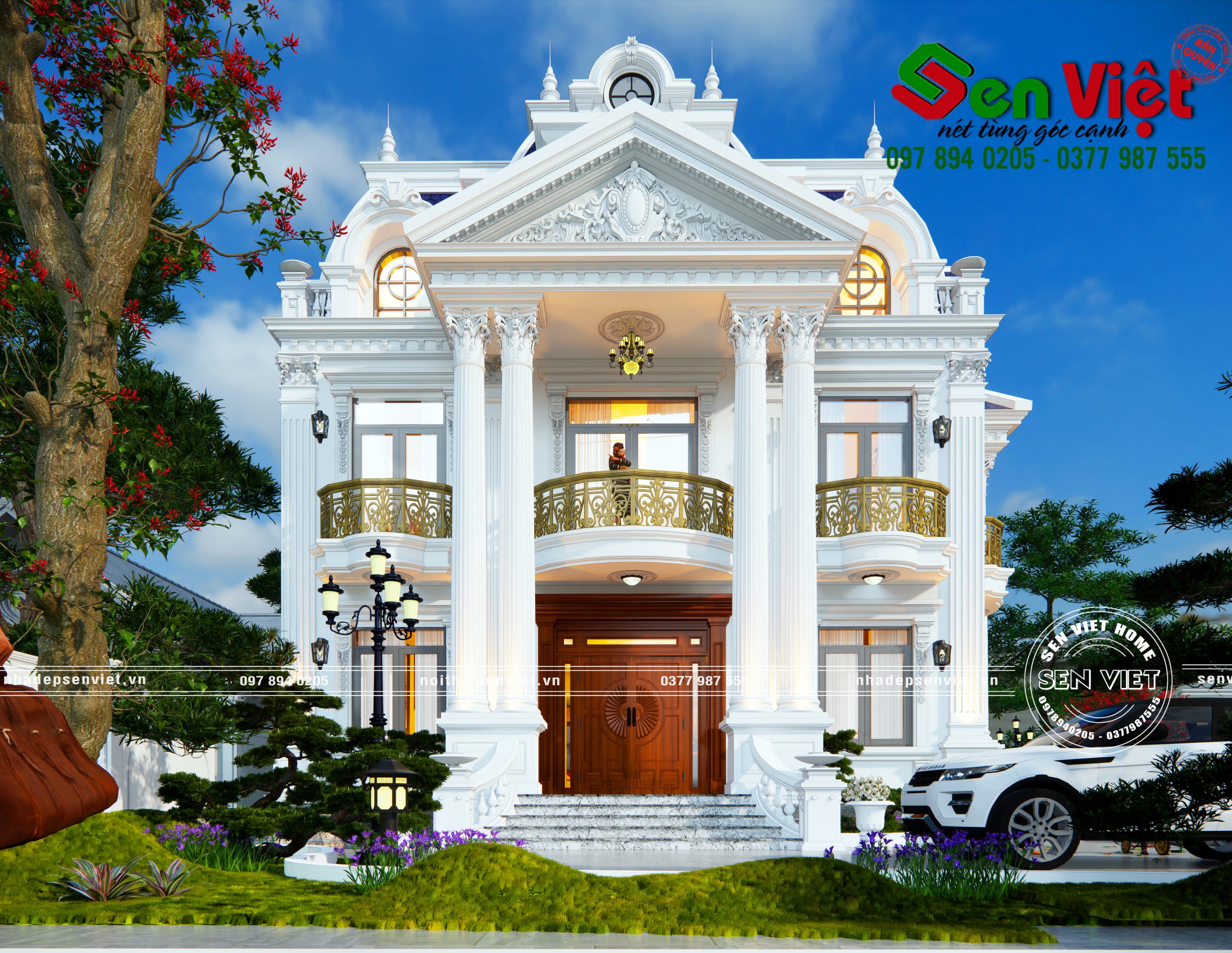 Mẫu Biệt Thự 2 Tầng Cổ Điển Mái Pháp mansard 13x15m - 3 Mẫu Biệt Thự 2 Tầng Cổ Điển Mái Pháp mansard 13x15m - 3