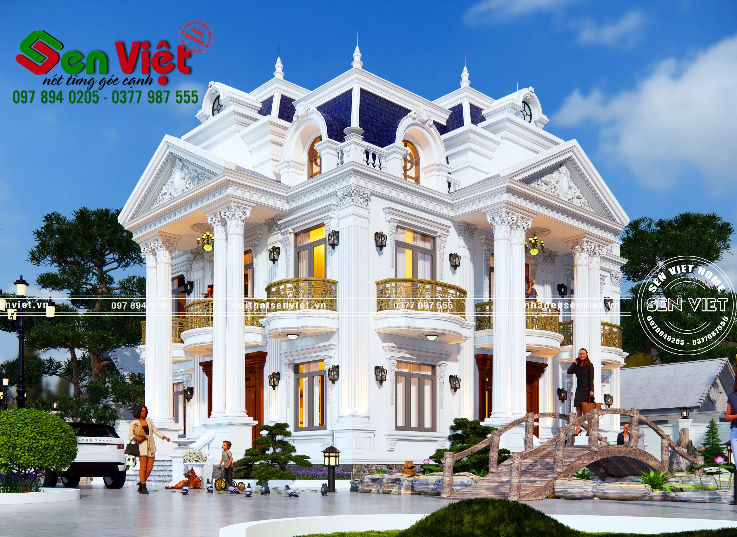 Mẫu Biệt Thự 2 Tầng Cổ Điển Mái Pháp mansard 13x15m - 2 Mẫu Biệt Thự 2 Tầng Cổ Điển Mái Pháp mansard 13x15m - 2